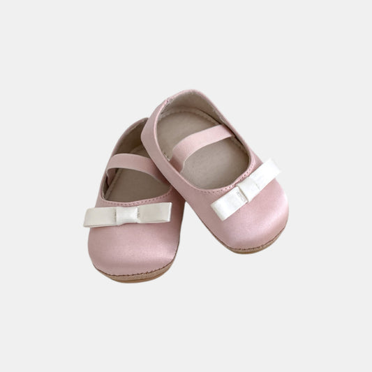 Accent Bow Baby Shoes, Pink (11-13cm)