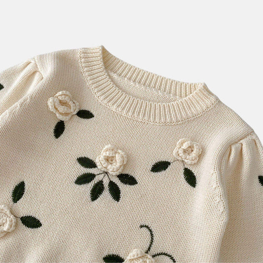 Adeline Rose Cotton Knit Sweater (3m-3yrs)