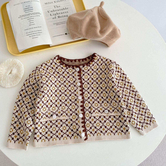 Agnes Vintage Knit Cardigan - Camel (3m-3yrs)