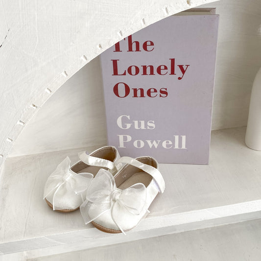 Angel Bow Baby Shoes, White (11-13cm)