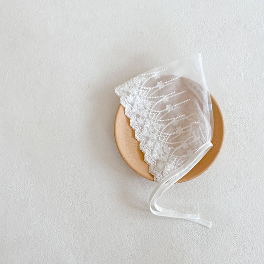 Azalea Floral Lace Baby Bonnet (0m-3yrs)