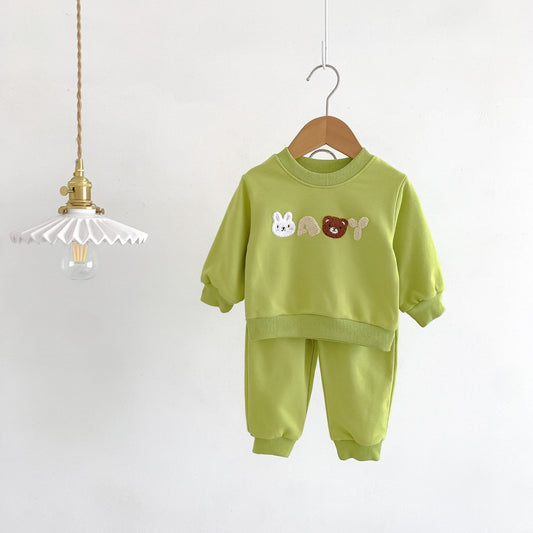 Baby Besties Cotton Lounge Set, Green (3m-3yrs)