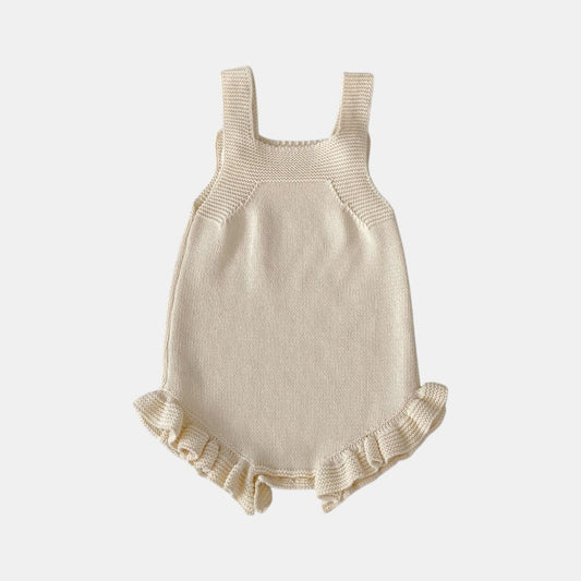 Bebe Ruffle Knit Romper - Cream (3m-3yrs)