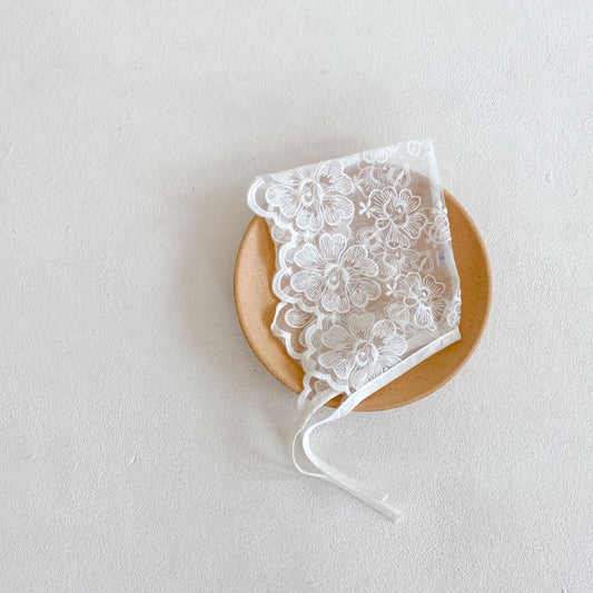 Begonia Floral Lace Baby Bonnet (0m-3yrs)