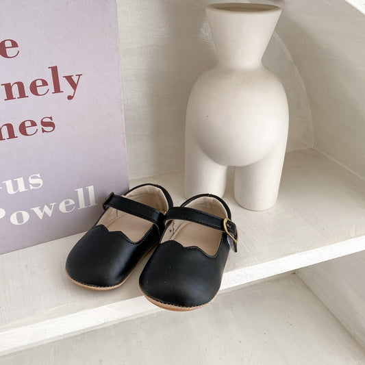 Black Scallop Mary Jane Baby Shoes (11-13cm)
