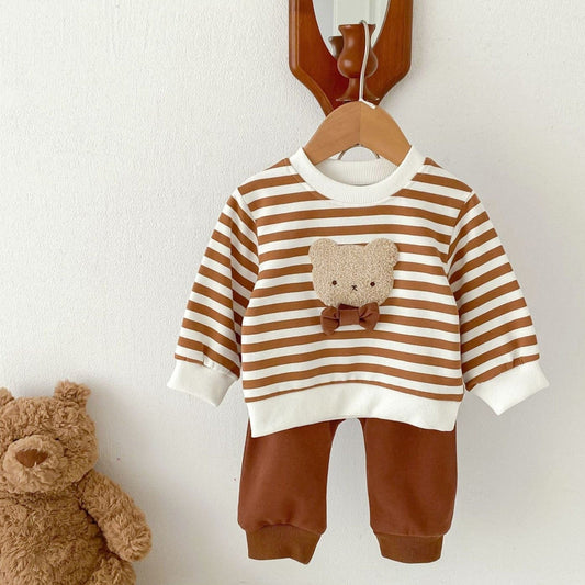 Bowtie Bear Cotton Lounge Set (6m-4yrs)