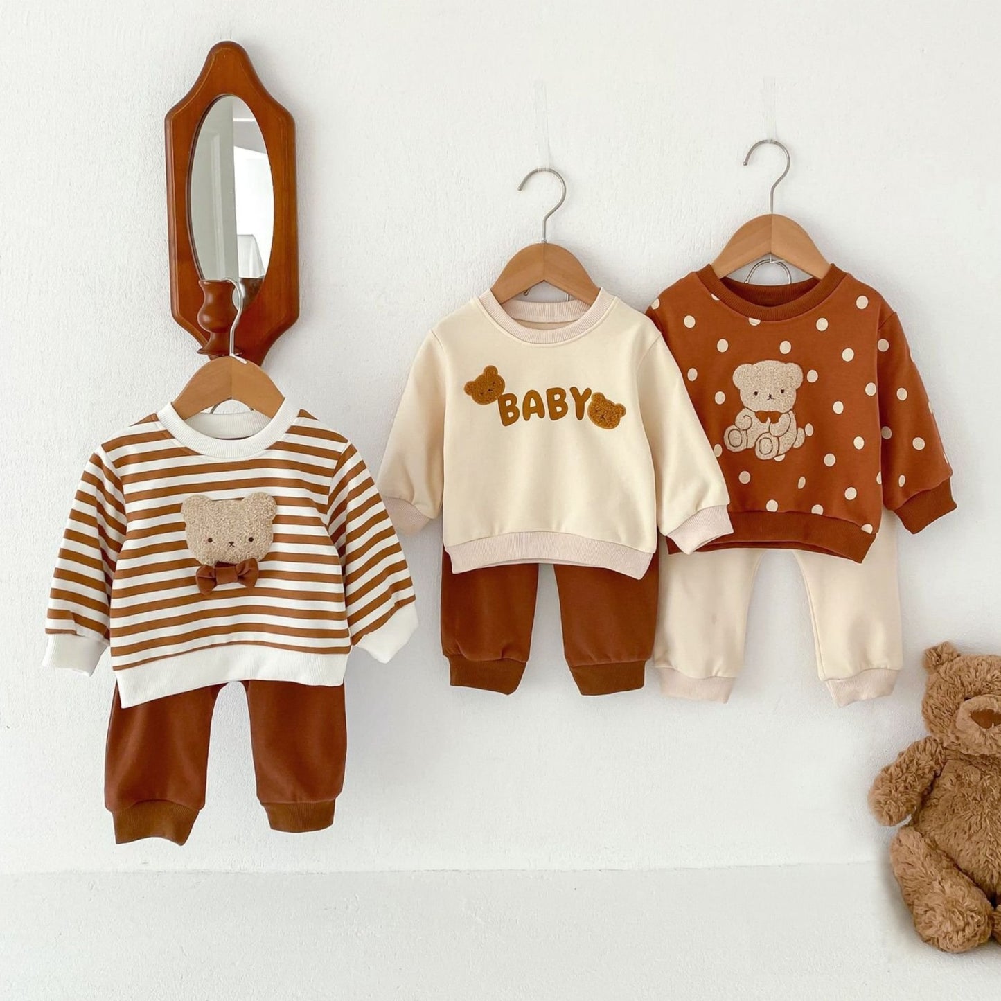 Bowtie Bear Cotton Lounge Set (6m-4yrs)