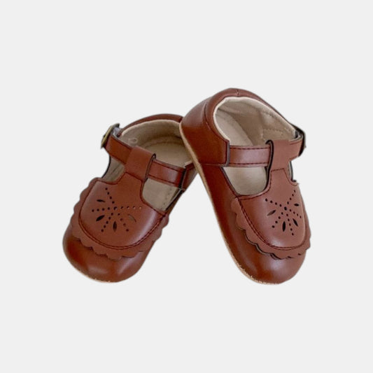 Brown Scallop Toe Baby Shoes (11-13cm)