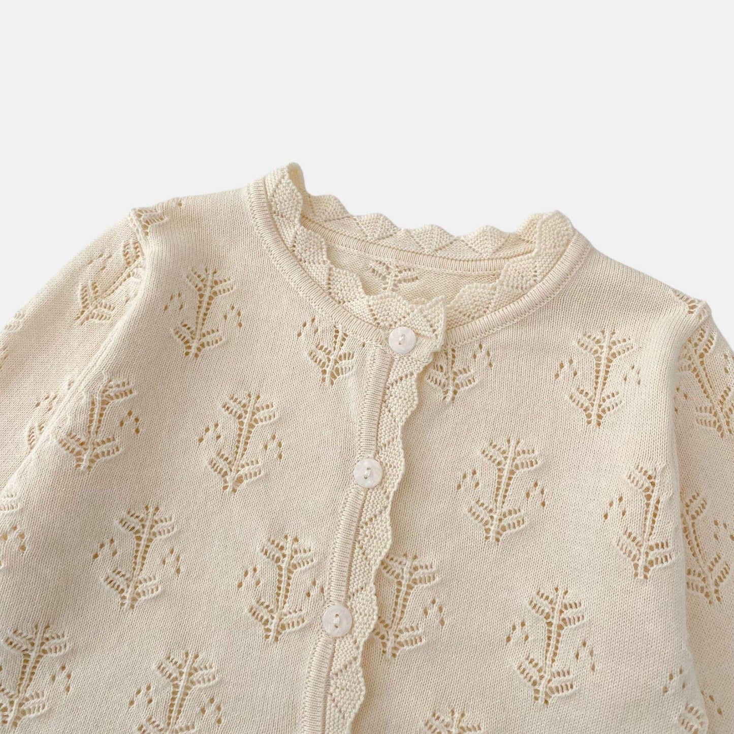 Cady Pointelle Cotton Knit Cardigan (3m-3yrs)