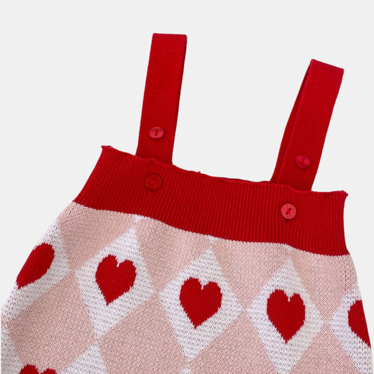 Candy Hearts Cotton Knit Romper (3m-3yrs)