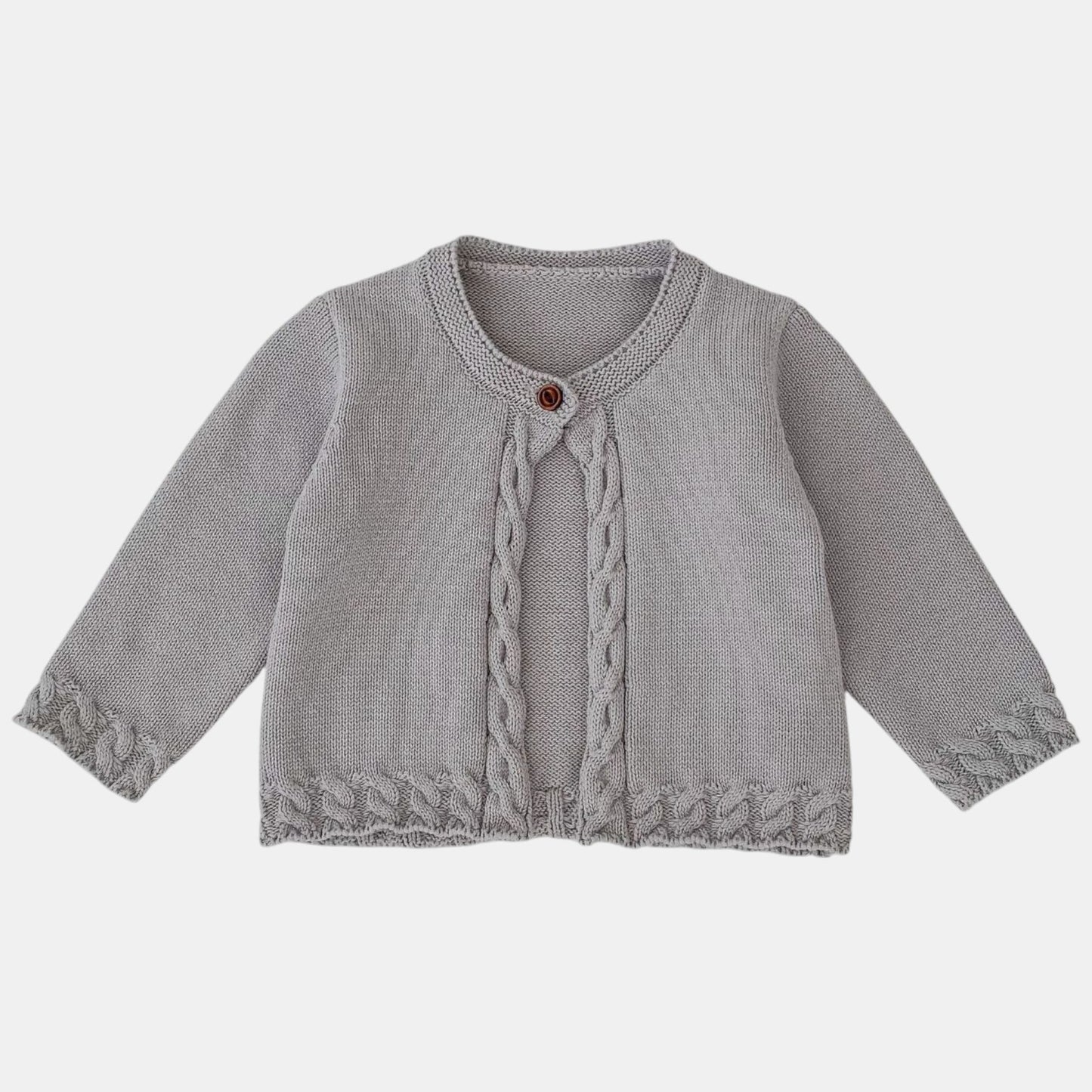 Cendra Grey Cotton Knit Cardigan (3m-3yrs)