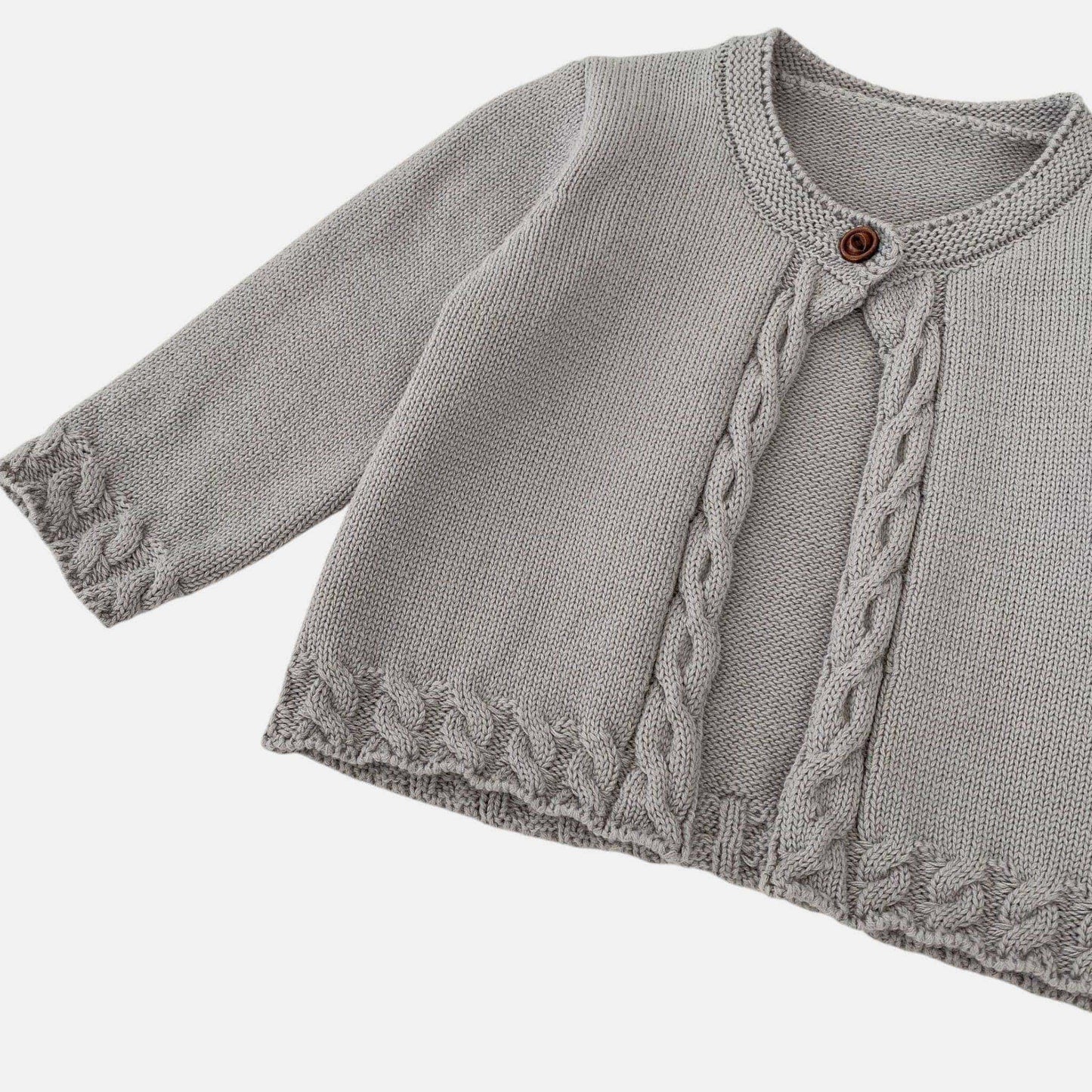 Cendra Grey Cotton Knit Cardigan (3m-3yrs)