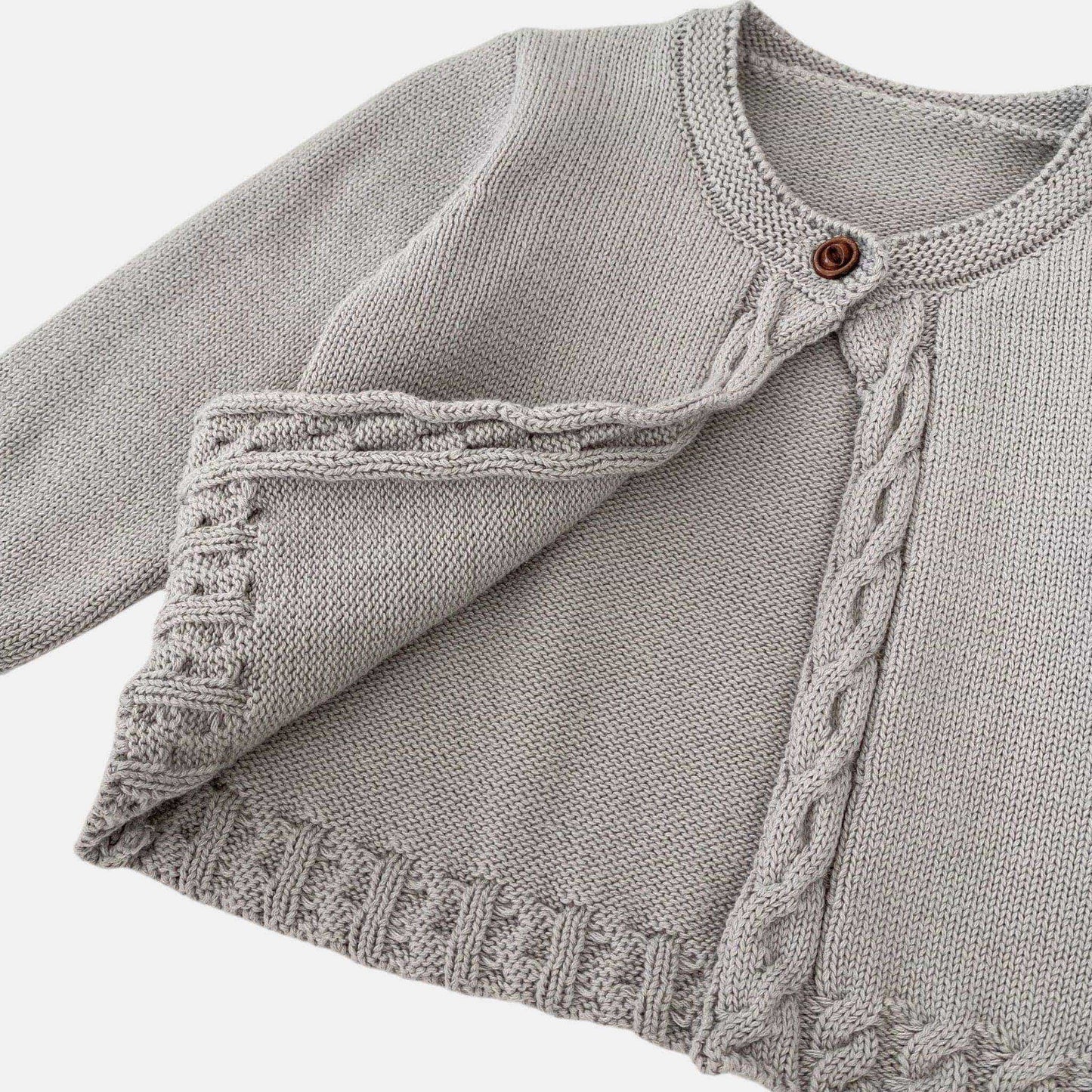 Cendra Grey Cotton Knit Cardigan (3m-3yrs)
