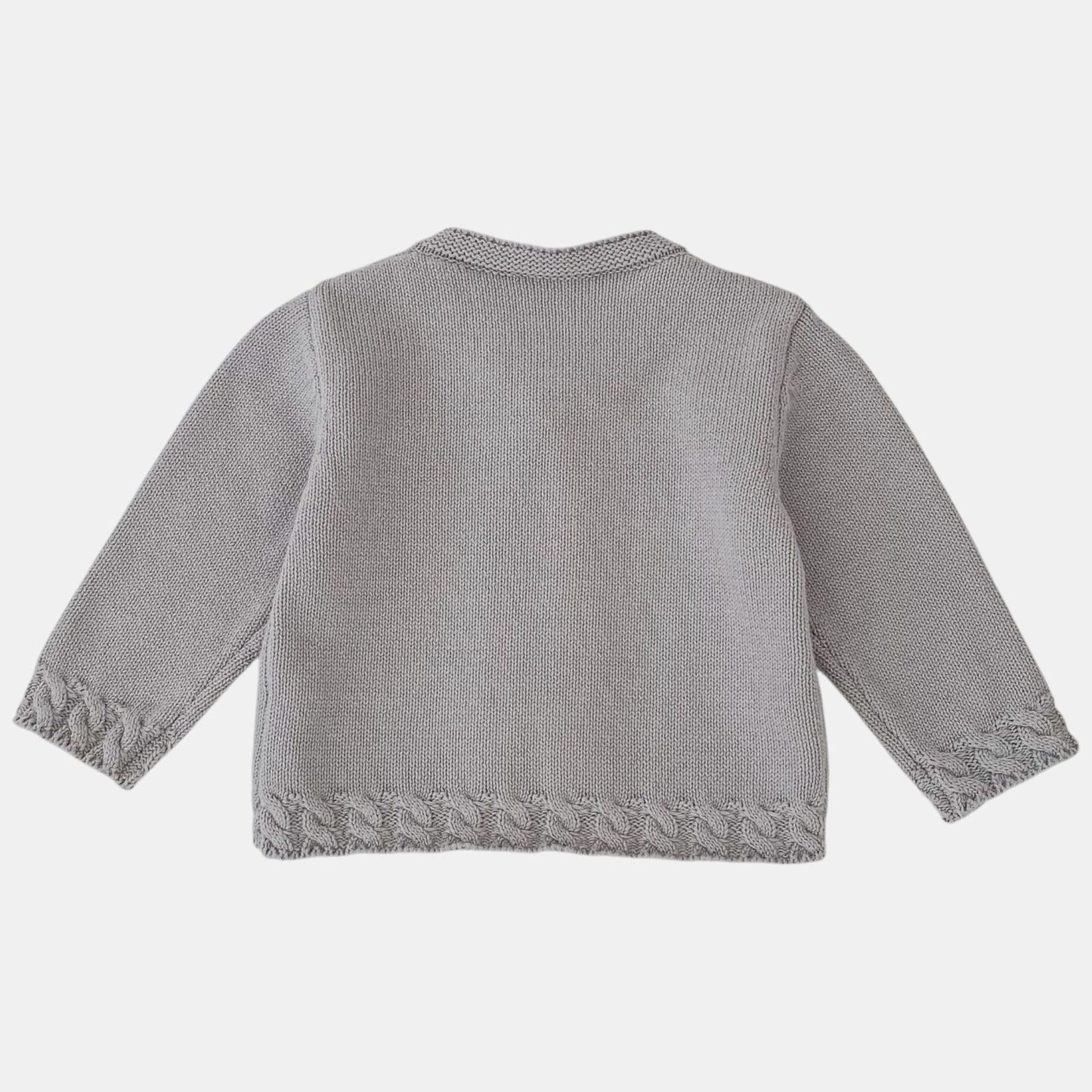 Cendra Grey Cotton Knit Cardigan (3m-3yrs)