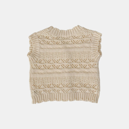 Chantilly Pointelle Knit Vest - Cream (3m-3yrs)