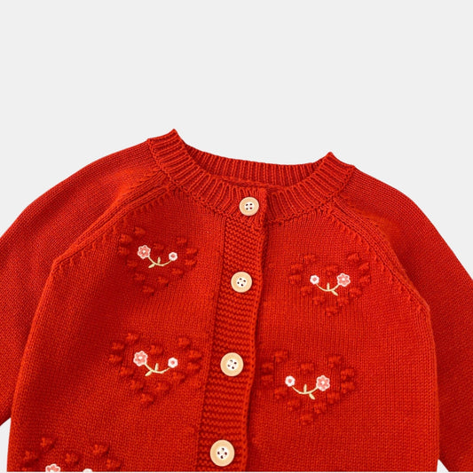 Cherish Heart Cotton Knit Cardigan (3m-3yrs)