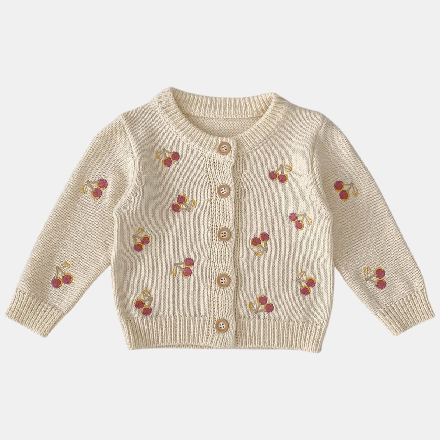 Cherry Bonbon Cotton Knit Cardigan (3m-3yrs)