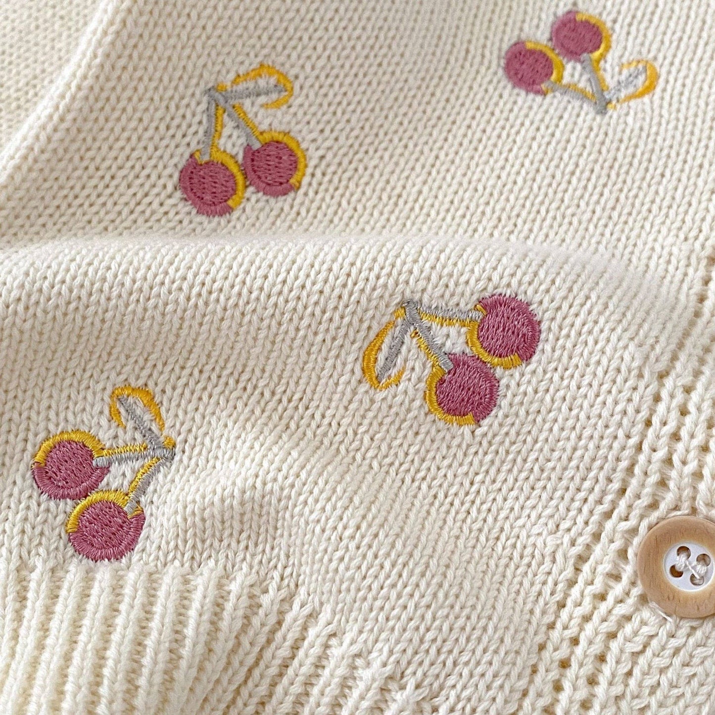 Cherry Bonbon Cotton Knit Cardigan (3m-3yrs)