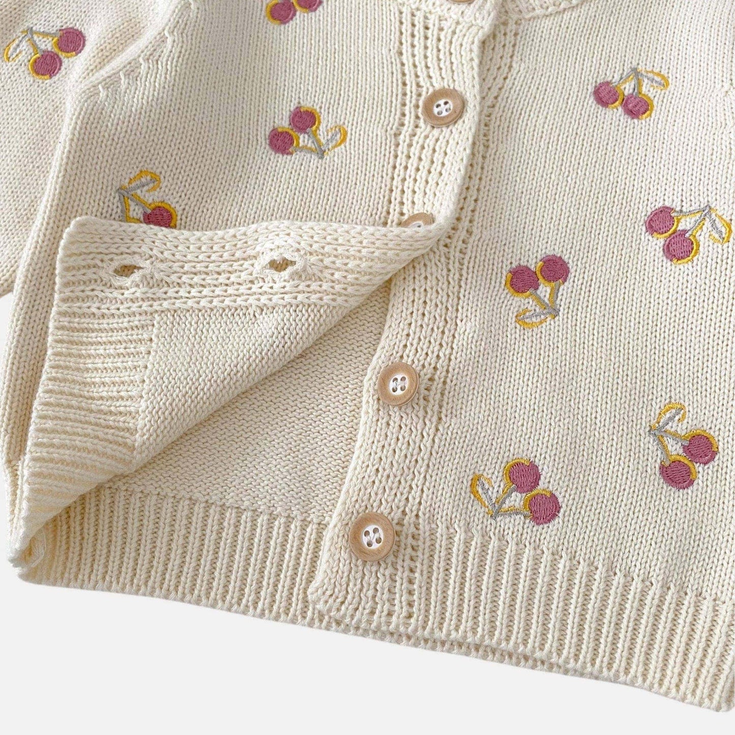 Cherry Bonbon Cotton Knit Cardigan (3m-3yrs)