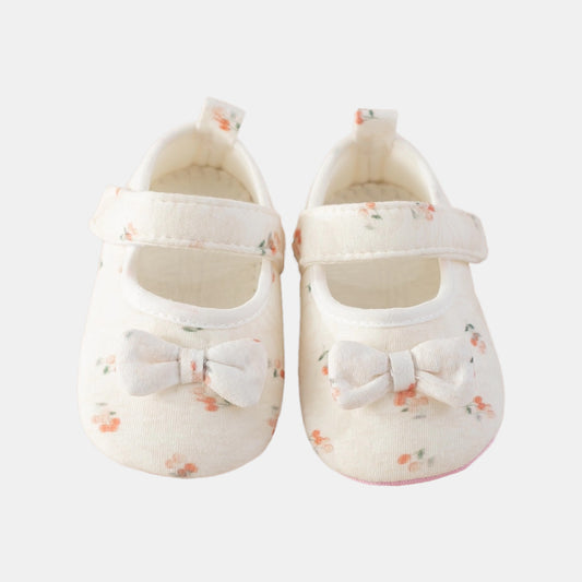 Cherry Bow Cotton Baby Shoes (11-13cm)