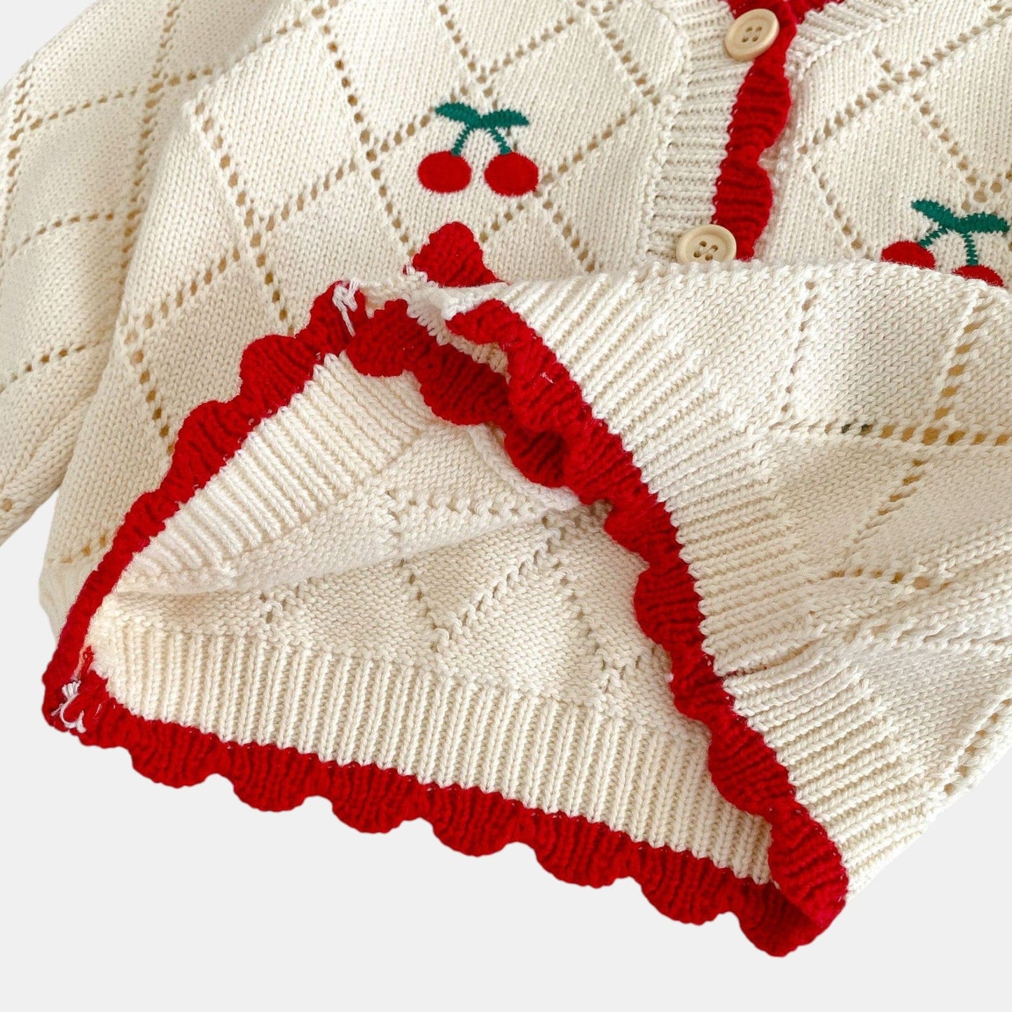 Cherry Charm Cotton Knit Cardigan (3m-3yrs)