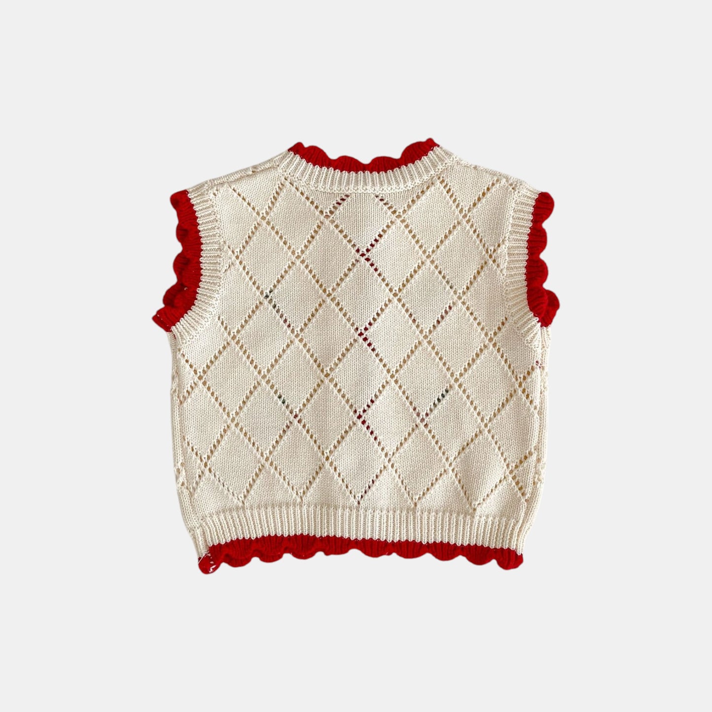Cherry Charm Cotton Knit Vest (3m-3yrs)
