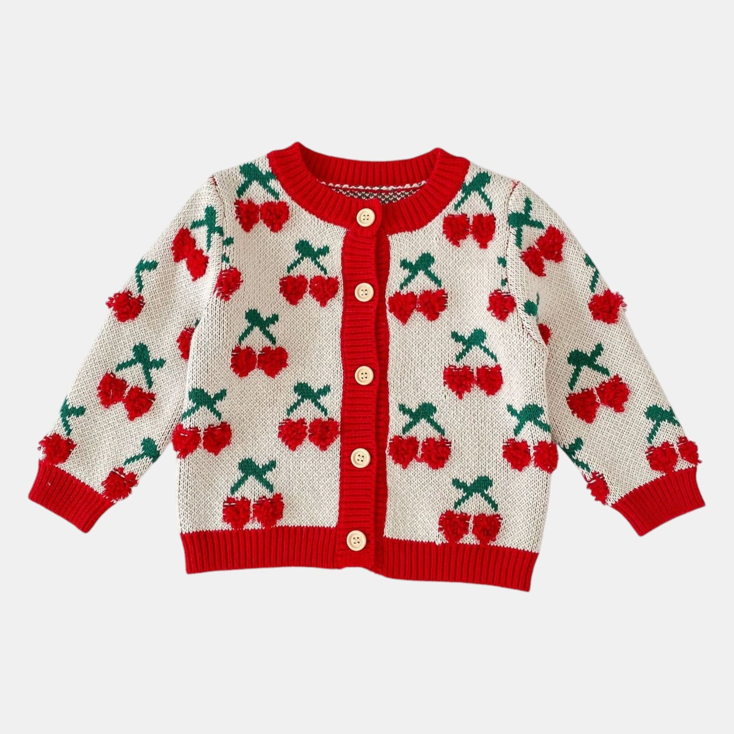 Cherry Delight Cotton Knit Cardigan (3m-3yrs)