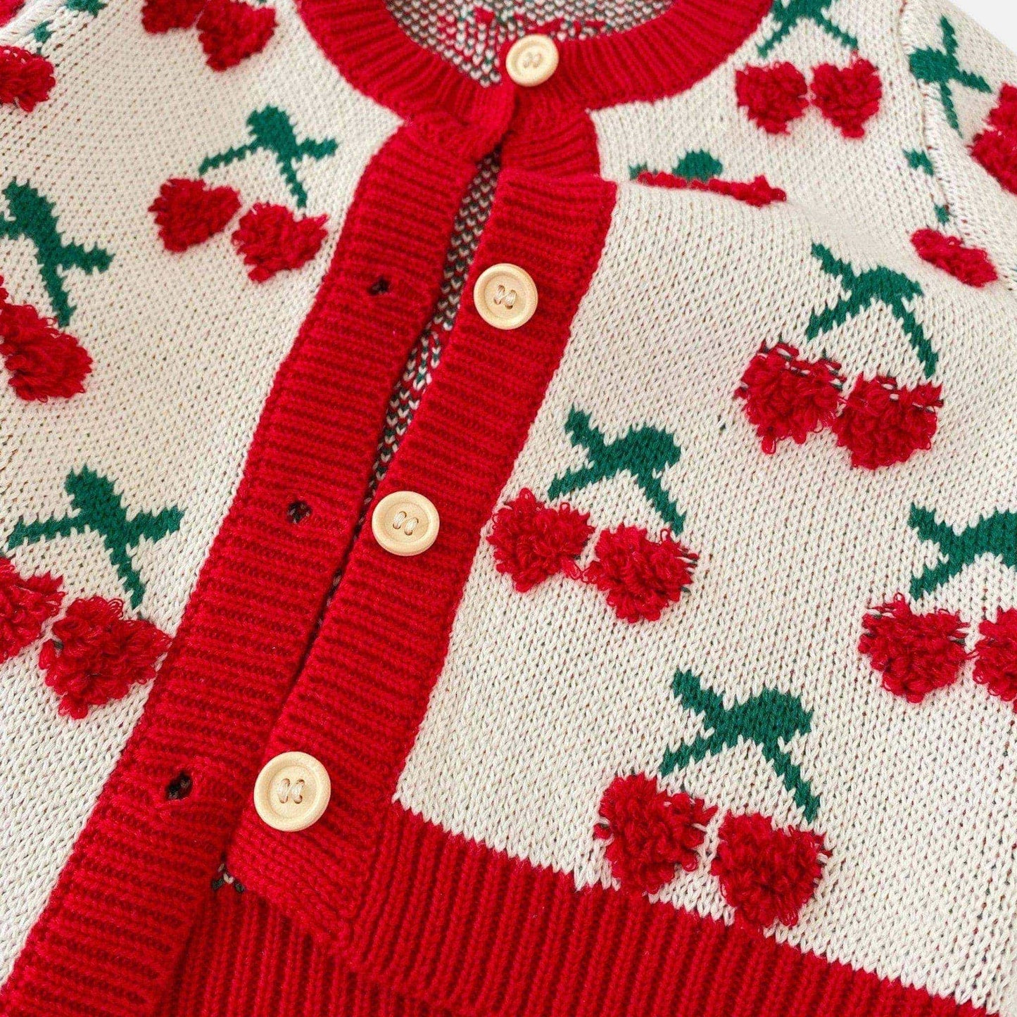 Cherry Delight Cotton Knit Cardigan (3m-3yrs)