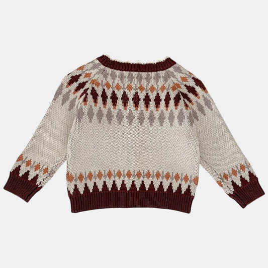 Chestnut Argyle Cotton Knit Cardigan (3m-3yrs)