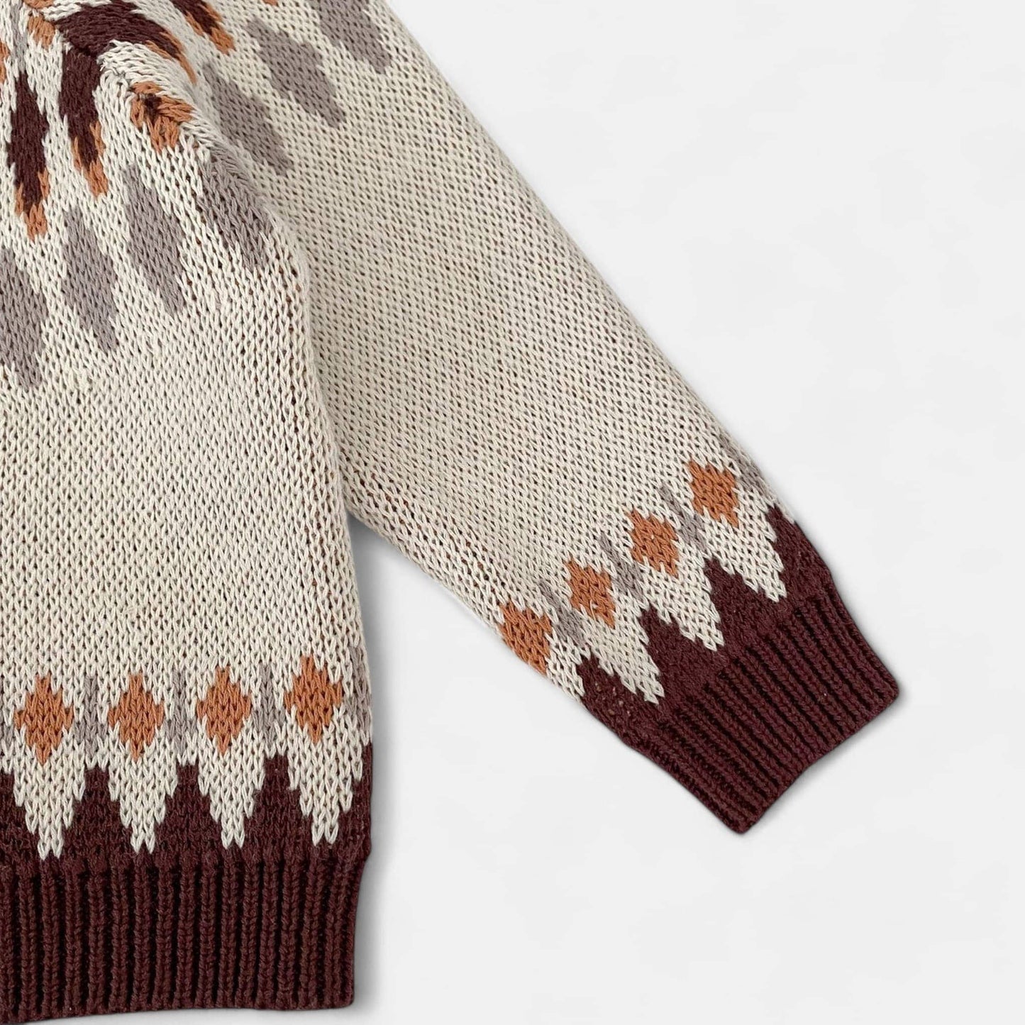 Chestnut Argyle Cotton Knit Cardigan (3m-3yrs)
