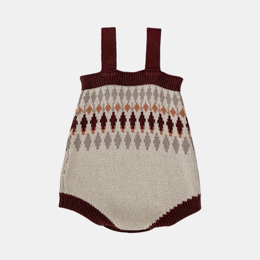 Chestnut Argyle Cotton Knit Romper (3m-3yrs)