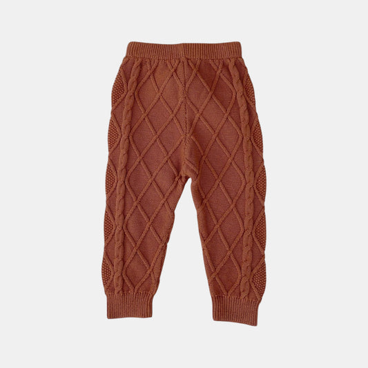 Chestnut Lattice Cotton Knit Trousers (3m-3yrs)