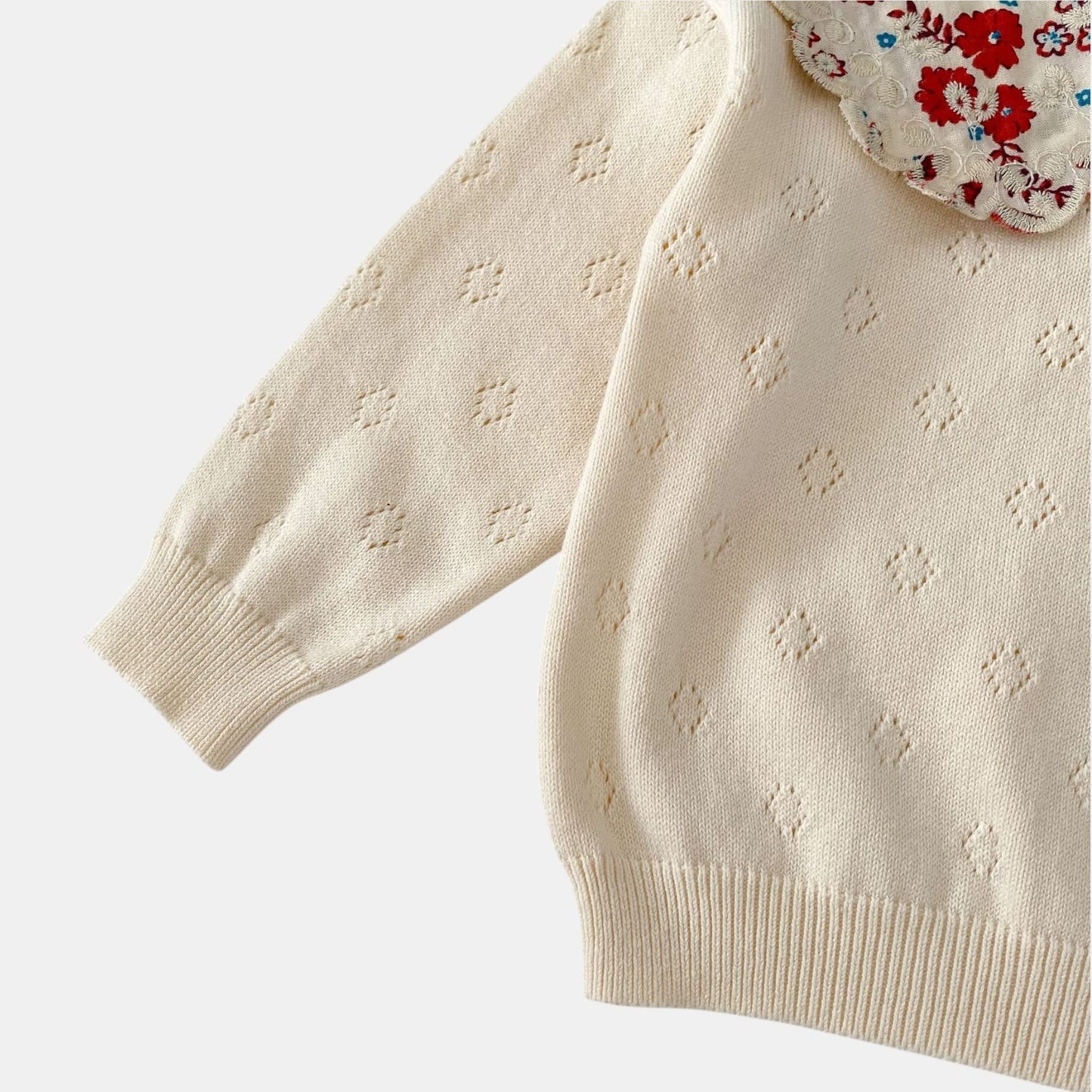 Colette Cream Knit Cotton Sweater (3m-3yrs)