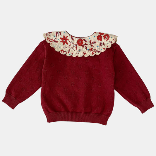 Colette Rouge Knit Cotton Sweater (3m-3yrs)