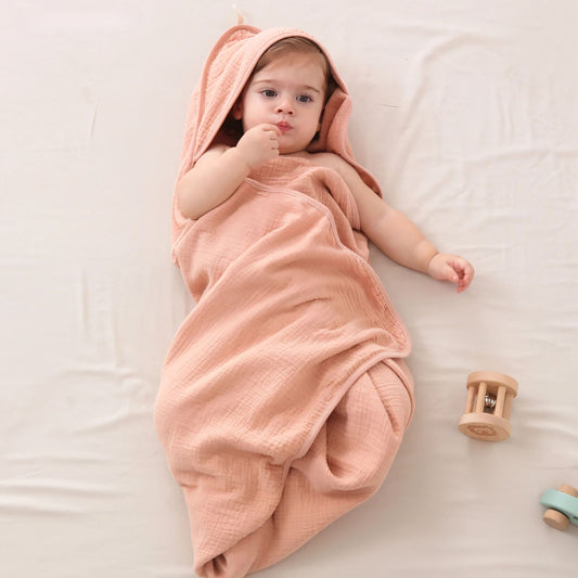 Cotton Baby Hooded Towel Set, Apricot