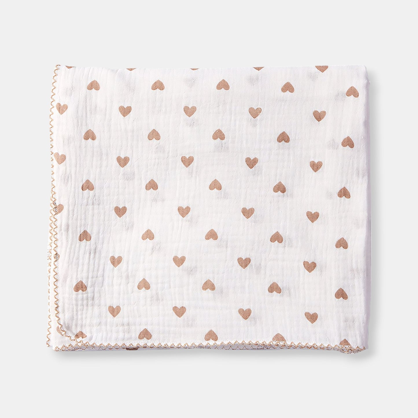 Cotton Gauze Bath Towel, Mini Hearts