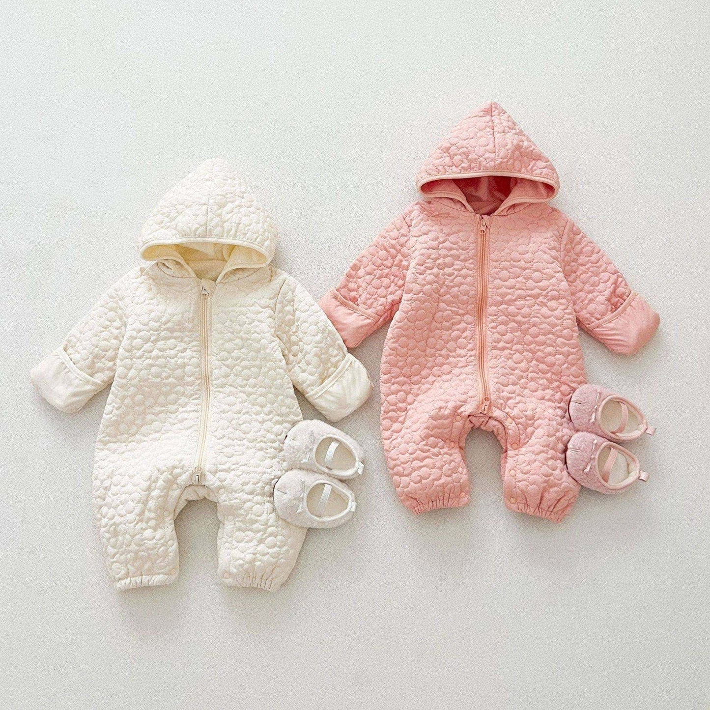 Cream Blossom Quilted Baby Pramsuit (3m-3yrs)