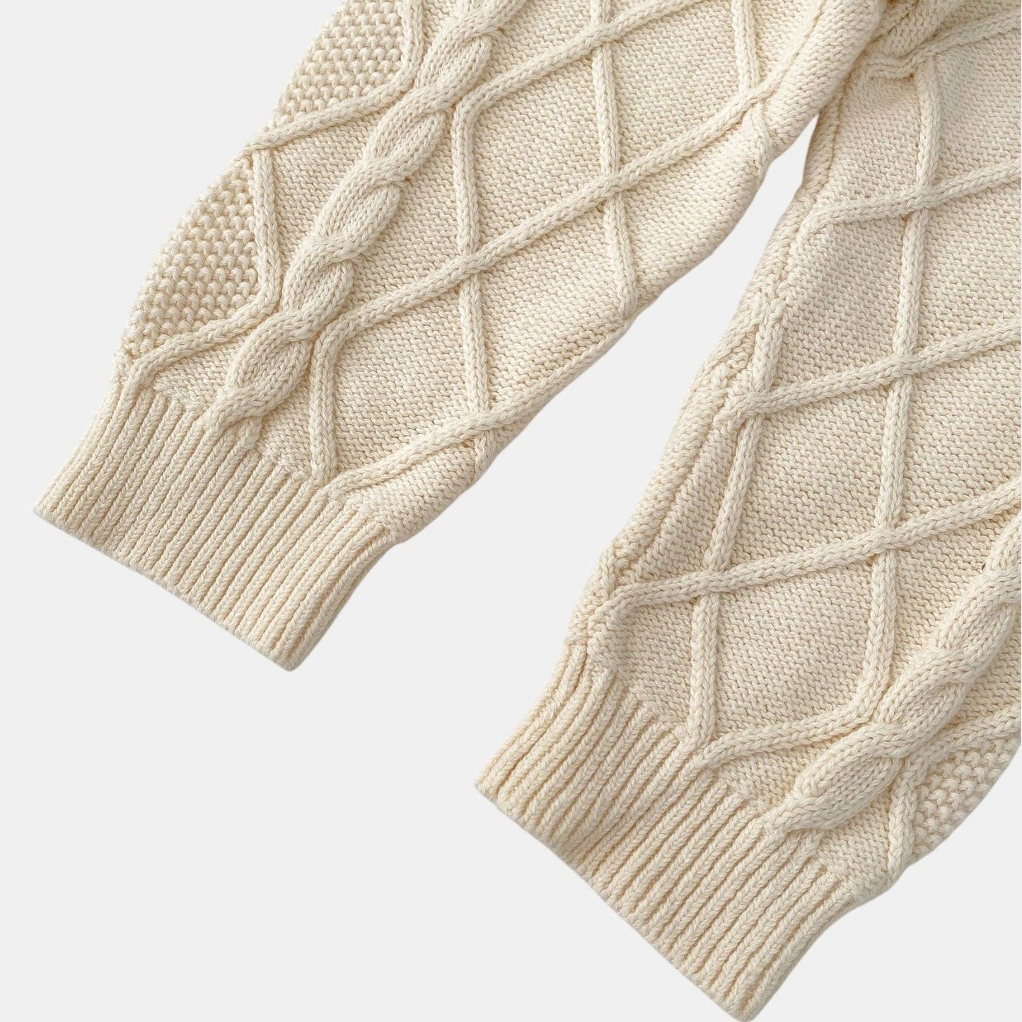 Cream Lattice Cotton Knit Trousers (3m-3yrs)