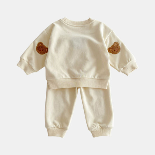 Cuddle Bear Cotton Lounge Set, Cream (6m-4yrs)