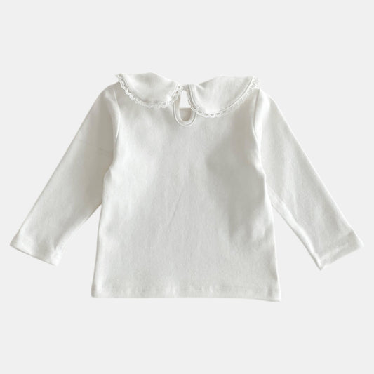 Demi Lace Cotton Top, Ivory (3m-3yrs)