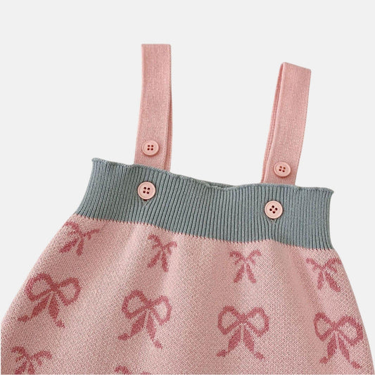 Dolly Bow Cotton Knit Romper (3m-3yrs)