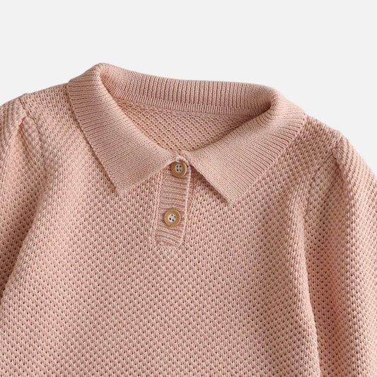 Drew Polo Knit Romper - Pink (3m-24m)