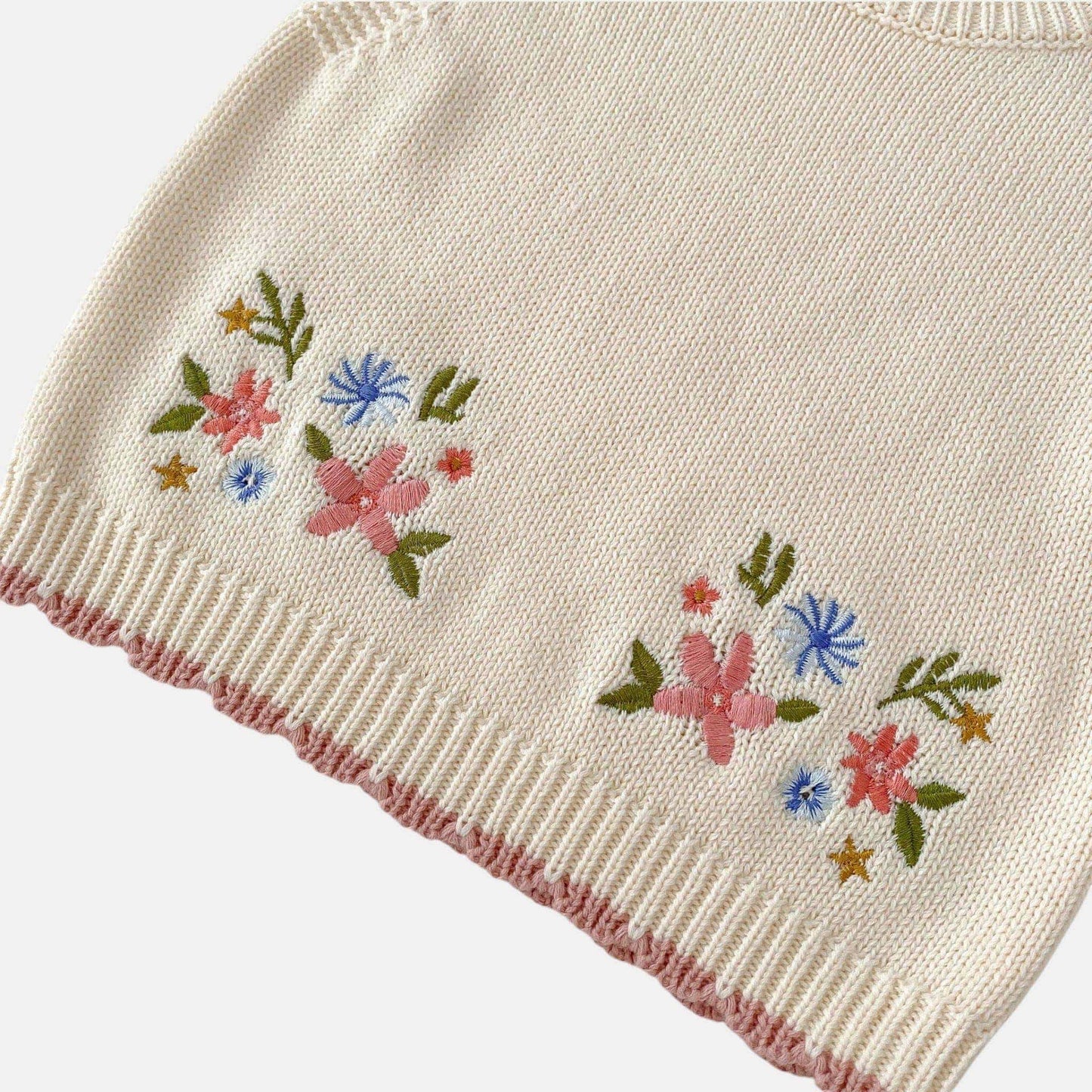 Elodie Floral Cotton Knit Vest (3m-24m)