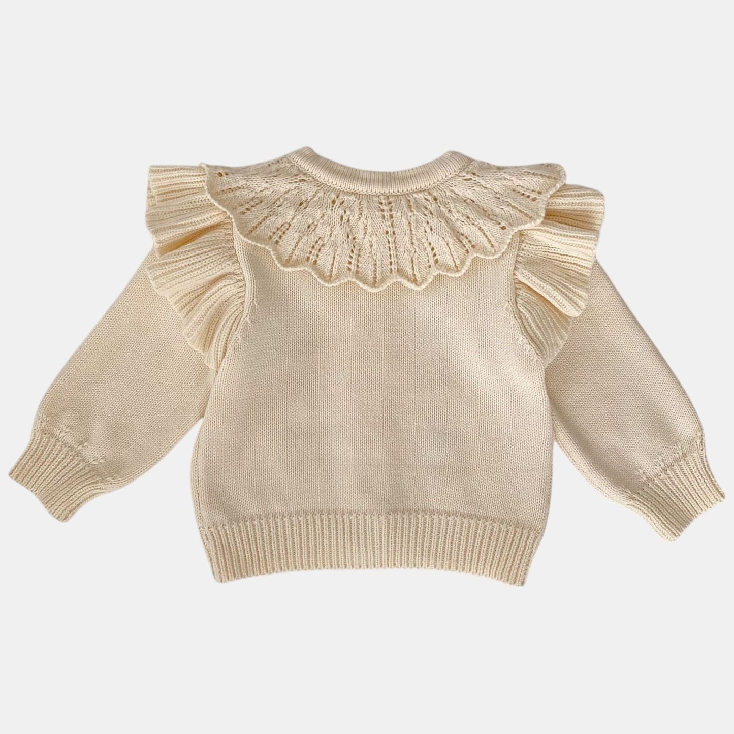 Elva Ruffle Cotton Knit Cardigan (3m-3yrs)
