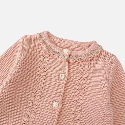 Etta Pink Cotton Knit Cardigan (3m-3yrs)