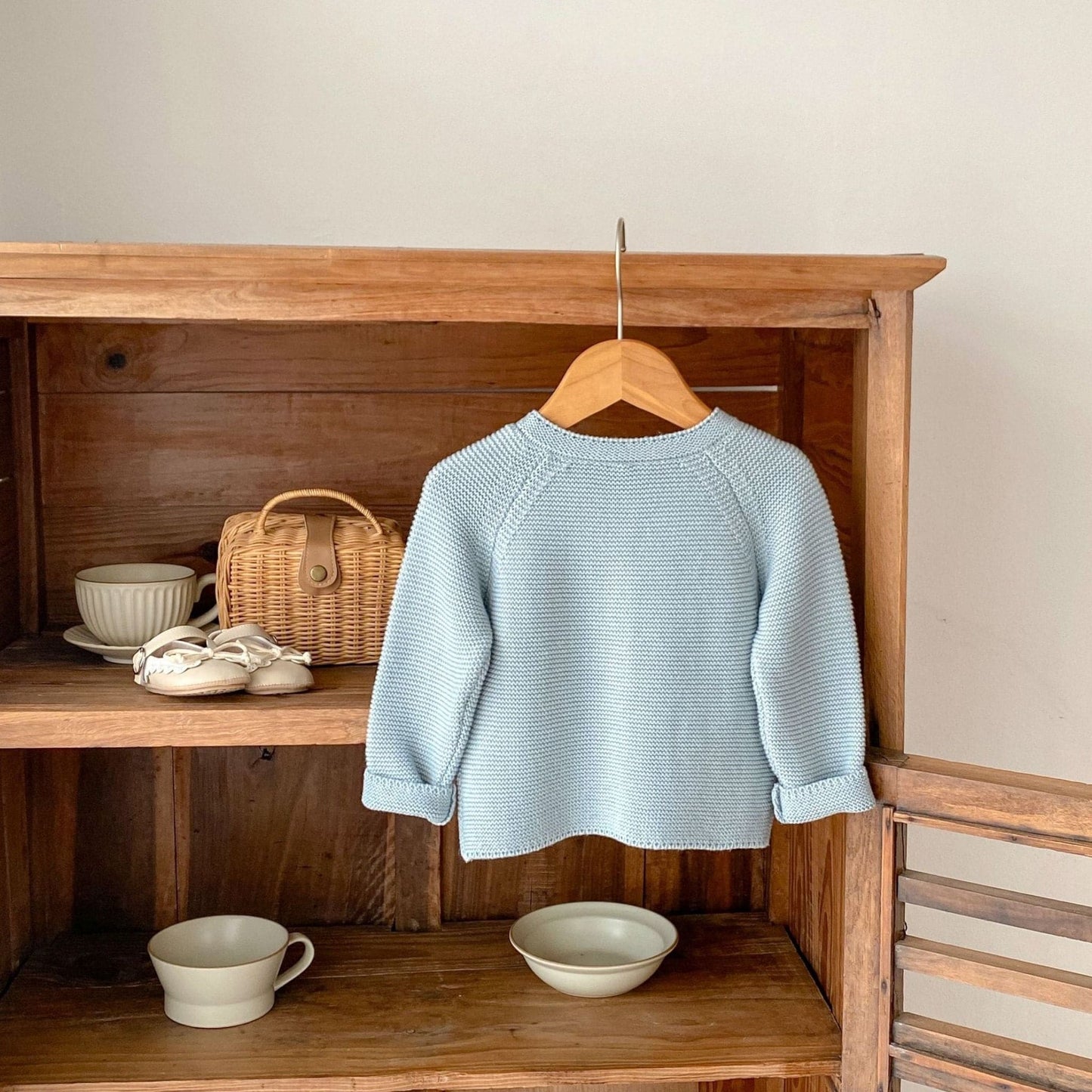 Evie Crochet Knit Cardigan - Blue (3m-3yrs)