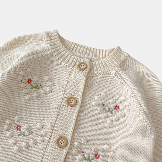 Freya Hearts Cotton Knit Cardigan (3m-3yrs)