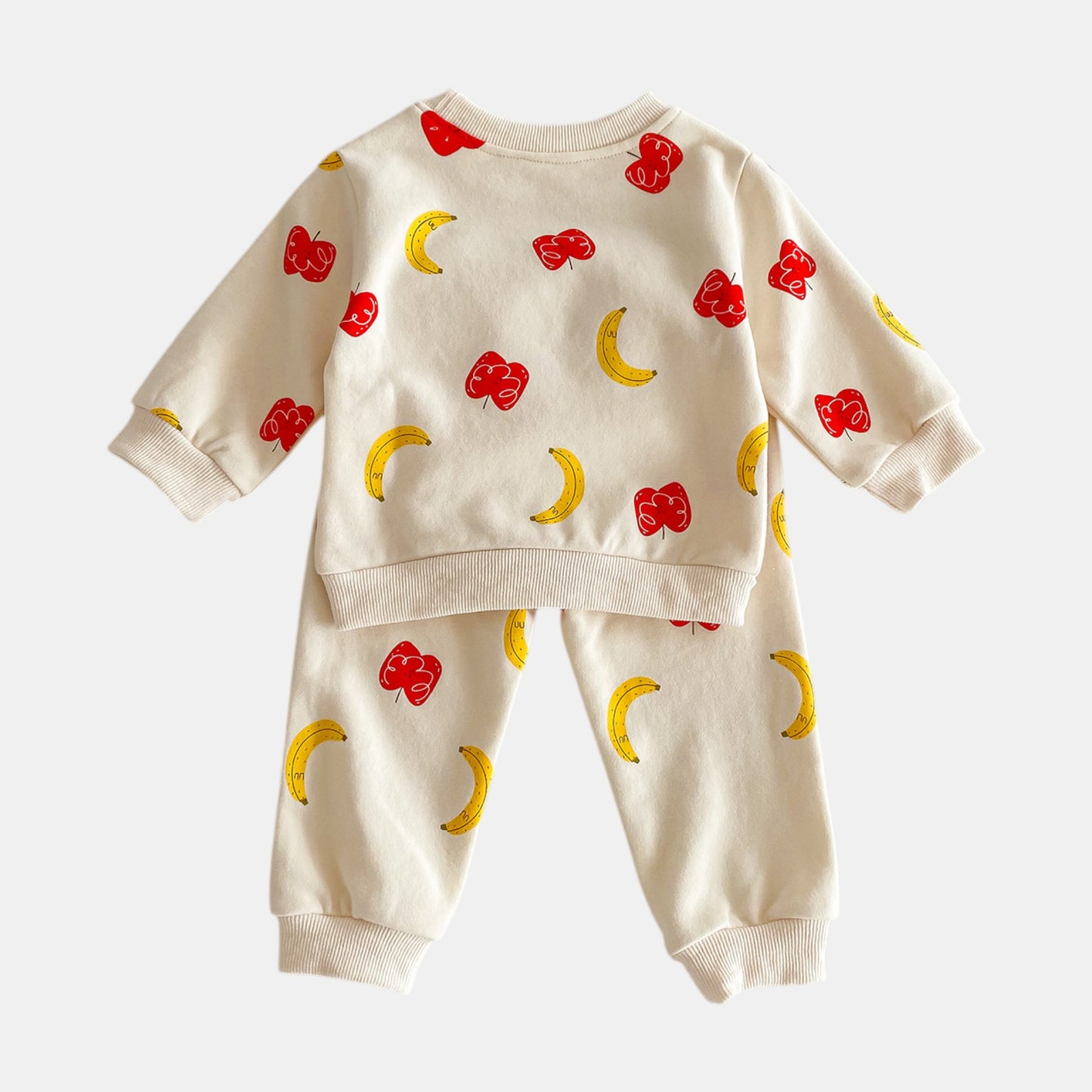 Fruity Mix Cotton Lounge Set, Cream (6m-4yrs)