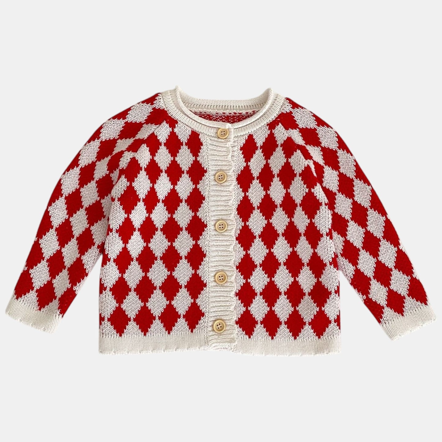 Gigi Check Cotton Knit Cardigan (3m-3yrs)