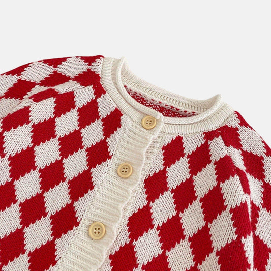 Gigi Check Cotton Knit Cardigan (3m-3yrs)